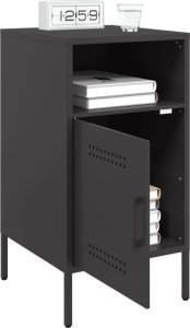 vidaXL vidaXL Szafki nocne, 2 szt., czarne, 36x39x68 cm, stal walcowana 4