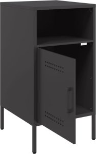 vidaXL vidaXL Szafki nocne, 2 szt., czarne, 36x39x68 cm, stal walcowana 9