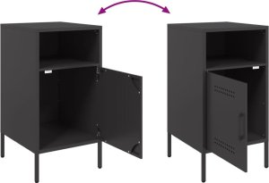 vidaXL vidaXL Szafki nocne, 2 szt., czarne, 36x39x68 cm, stal walcowana 10