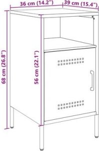 vidaXL vidaXL Szafki nocne, 2 szt., musztardowe, 36x39x68 cm, stal walcowana 13