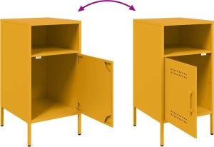 vidaXL vidaXL Szafki nocne, 2 szt., musztardowe, 36x39x68 cm, stal walcowana 10