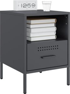 vidaXL vidaXL Szafki nocne, 2 szt., antracytowe, 36x39x50,5 cm, stal 3