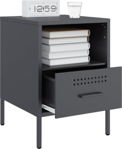 vidaXL vidaXL Szafki nocne, 2 szt., antracytowe, 36x39x50,5 cm, stal 4