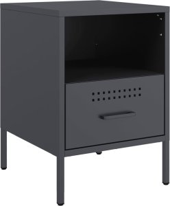 vidaXL vidaXL Szafki nocne, 2 szt., antracytowe, 36x39x50,5 cm, stal 5