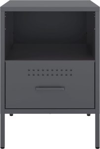 vidaXL vidaXL Szafki nocne, 2 szt., antracytowe, 36x39x50,5 cm, stal 6