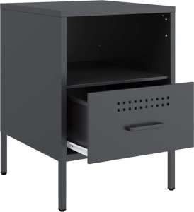 vidaXL vidaXL Szafki nocne, 2 szt., antracytowe, 36x39x50,5 cm, stal 9