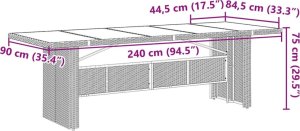 vidaXL vidaXL 9-cz. zestaw ogrodowych mebli bistro z poduszkami, brązowy 8