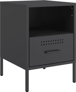 vidaXL vidaXL Szafki nocne, 2 szt., czarne, 36x39x50,5 cm, stal walcowana 5