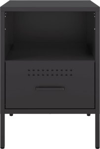 vidaXL vidaXL Szafki nocne, 2 szt., czarne, 36x39x50,5 cm, stal walcowana 6