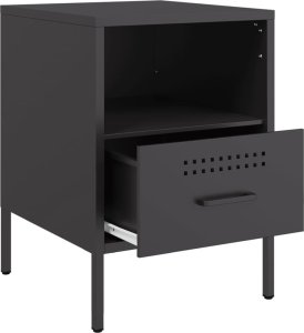 vidaXL vidaXL Szafki nocne, 2 szt., czarne, 36x39x50,5 cm, stal walcowana 8