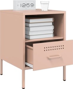vidaXL vidaXL Szafki nocne, 2 szt., różowe, 36x39x50,5 cm, stal 4