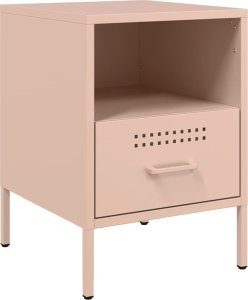 vidaXL vidaXL Szafki nocne, 2 szt., różowe, 36x39x50,5 cm, stal 5