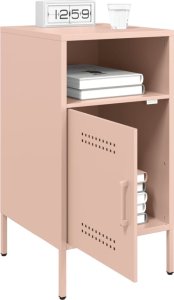 vidaXL vidaXL Szafki nocne, 2 szt., różowe, 36x39x68 cm, stal walcowana 3