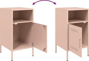 vidaXL vidaXL Szafki nocne, 2 szt., różowe, 36x39x68 cm, stal walcowana 9