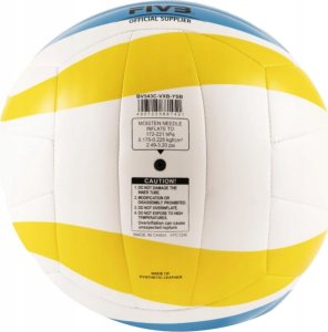 Mikasa Piłka siatkowa plażowa Beach Classic biało-żółto-niebieska BV543C-VXB-YSB 5 4