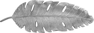 Art-Pol Patera metalowa srebrna liść 49 cm 4