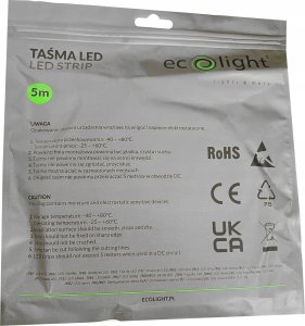 Taśma LED ECOLIGHT2 Eco Light EC79576 taśma LED 48W 9.6W/M LED 5M 4000K 600lm biała 13