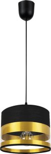 Lampa sufitowa Belis Lampa sufitowa MILO żyrandol czarno-złoty 1 punktowy 1