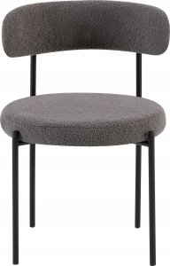 Selsey Krzesło tapicerowane Femiss w tkaninie boucle szare 2