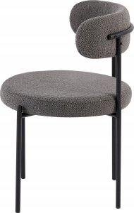 Selsey Krzesło tapicerowane Femiss w tkaninie boucle szare 3