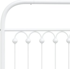 vidaXL Metalowa rama łóżka z wezgłowiem, biała, 75x190 cm 7