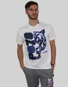 Plein Sport Koszulka T-shirt marki Plein Sport model TIPS125IT kolor Biały. Odzież męska. Sezon: Wiosna/Lato M 1