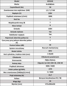 Agregat Kraft&Dele Agregat prądotwórczy jednofazowy 1,5 kW /  1,7 kW KD3142 8