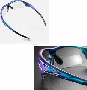 RockBros Okulary rowerowe fotochromowe z filtrem UV 400 niebieskie 2