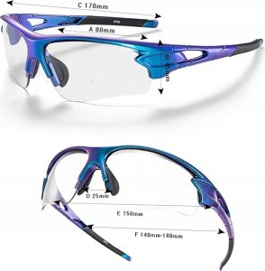 RockBros Okulary rowerowe fotochromowe z filtrem UV 400 niebieskie 8