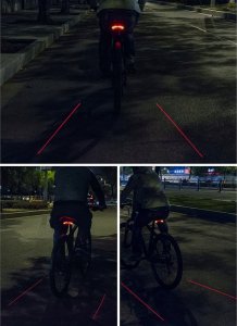 RockBros Lampka rowerowa tylna z pilotem laserem i funkcją kierunkowskazów USB-A 6