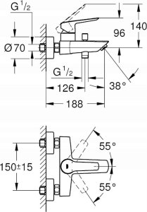 Bateria kuchenna Grohe Kran jednouchwytowy Grohe Metal Mosiądz 2