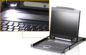 Konsola KVM Aten Konsola KVM ATEN CL3000N, 48 cm LCD, VGA, PS/2-USB, port USB, LED HG-Bel., D 3