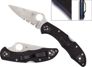 Spyderco Spyderco DELICA 4 THIN BLUE LINE COMBO C11FPSBKBL 1