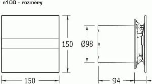 Cata Wentylator łazienkowy CATA E100 GTH Czarny z czujnikiem wilgotności 12