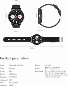 Smartwatch Gravity Zegarek SMARTWATCH - GT1-5 PRO PK/PK/BK 22