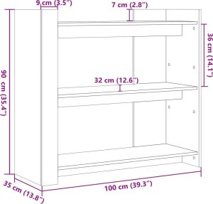 vidaXL Stolik konsolowy, dąb sonoma, 100x35x90 cm 8