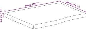 vidaXL Blat stołu z krawędzią 50x40x3,8 cm, drewno mango 9