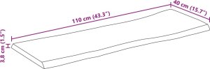 vidaXL Blat stołu z krawędzią 110x40x3,8 cm, drewno mango 9