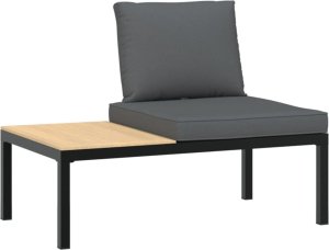 vidaXL vidaXL 3-cz. zestaw mebli do ogrodu, z poduszkami, czarne aluminium 4