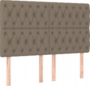 vidaXL Łóżko kontynentalne z materacem, taupe, tkanina, 160x200 cm 5