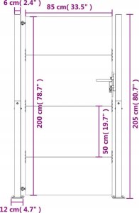 vidaXL Furtka ogrodowa, 105x205 cm, stal kortenowska, motyw drzewa 20