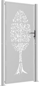 vidaXL Furtka ogrodowa, 105x205 cm, stal kortenowska, motyw drzewa 3