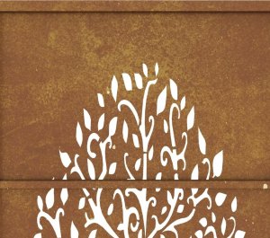 vidaXL Furtka ogrodowa, 105x205 cm, stal kortenowska, motyw drzewa 8