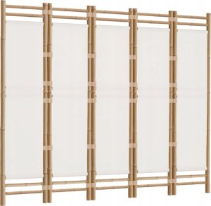 vidaXL Składany parawan 5-panelowy, 200 cm, bambus i płótno 3