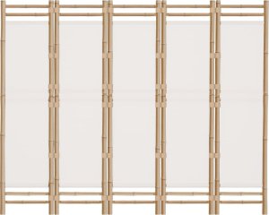 vidaXL Składany parawan 5-panelowy, 200 cm, bambus i płótno 4
