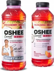 Oshee Oshee & Iga Team Woda kokosowa z truskawką i melonem 555 ml 1