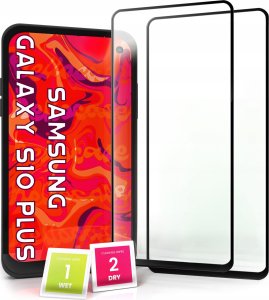 Hello Case 2-pak Szkło Hartowane do Samsung S10 PLUS (Ochronne Pełne Na cały ekran 5D0 1