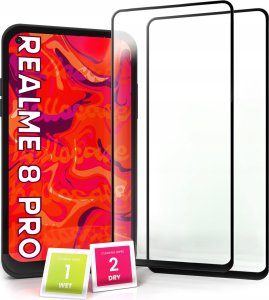 Hello Case 2-pak Szkło Hartowane do Realme 8 PRO Ochronne Pełne Na cały ekran 5D 9H 1