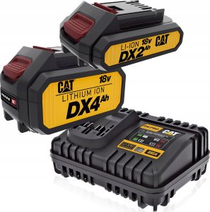 CAT 2x Akumulator CAT DXB2 + DXB4 18V + Ładowarka DXC4 1