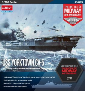 Academy Model plastikowy Yorktown CV-5 Battle of Midaway 1/700 1